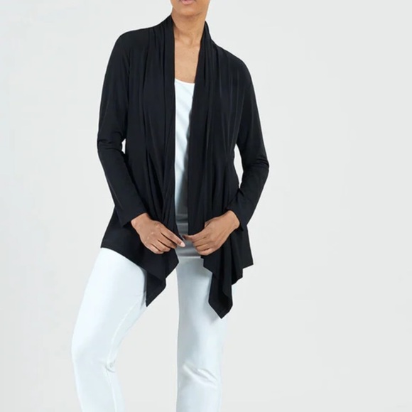Clara Sun Woo Draped Tunic Cardigan Lightweight Neutral Travel Layering - Picture 1 of 8
